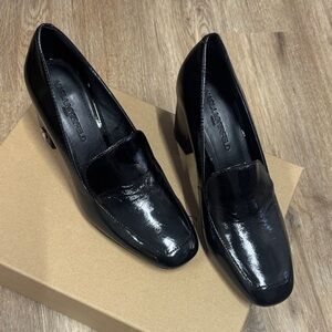FLASH SALE Karl Lagerfeld Black Patent Leather Square-Toe Loafers